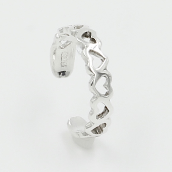 *Silver Hearts Toe Ring 925 Sterling Silver - Picture 3 of 5